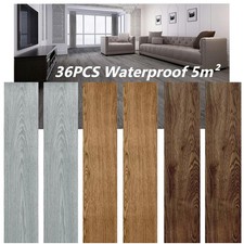 36Pcs Floor Planks Tiles Self